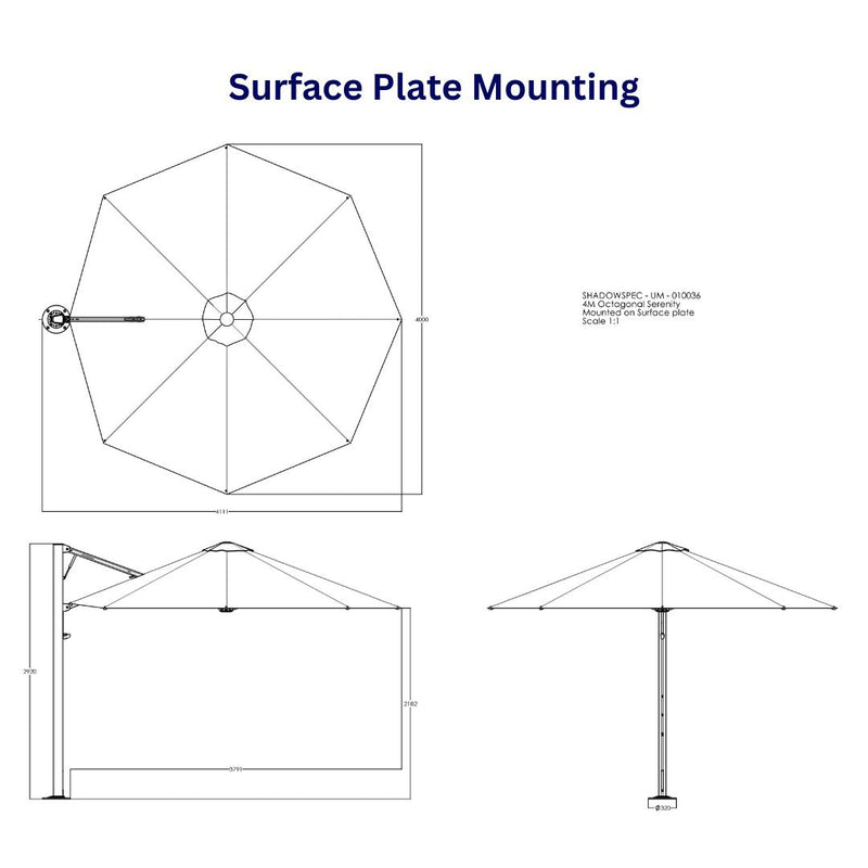 Shadowspec Serenity™ Rotating Cantilever Umbrella - Octagon 13&