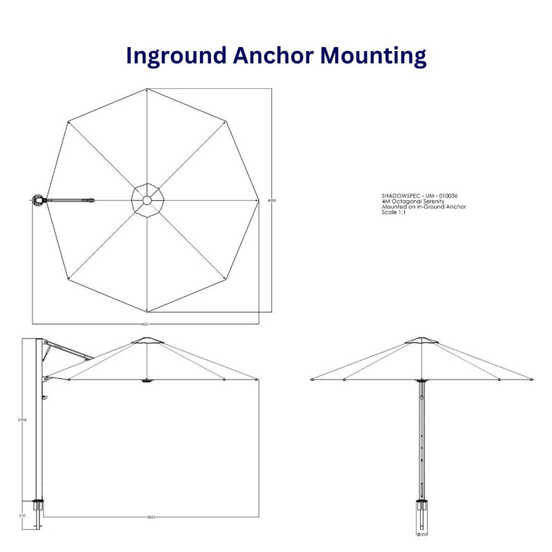 Shadowspec Serenity™ Rotating Cantilever Umbrella - Octagon 13&