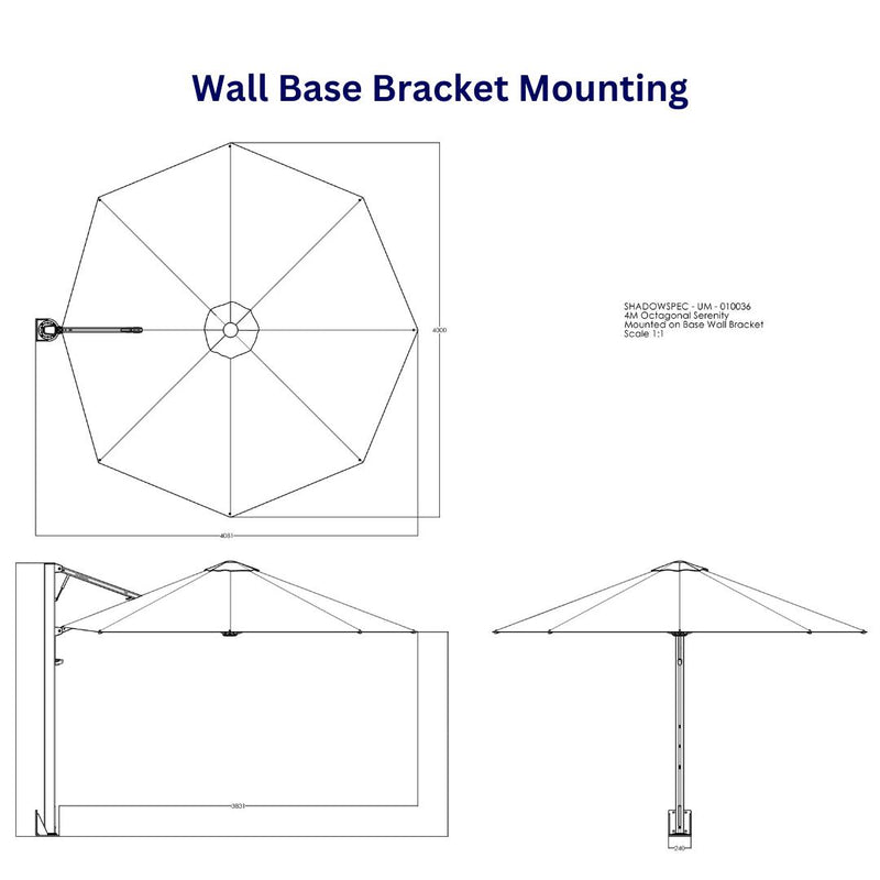 Shadowspec Serenity™ Rotating Cantilever Umbrella - Octagon 13&