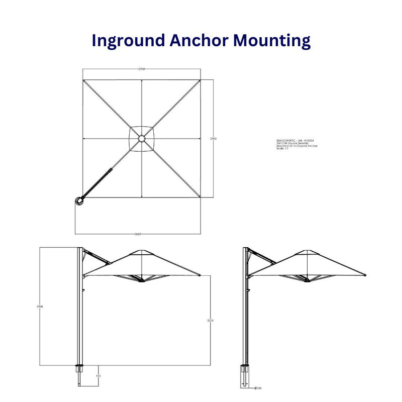 Shadowspec Serenity™ Rotating Cantilever Umbrella - Square 10&
