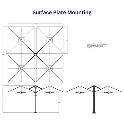 Shadowspec Unity Cantilever Umbrella - Square Quattro 10’-Patio Pelican