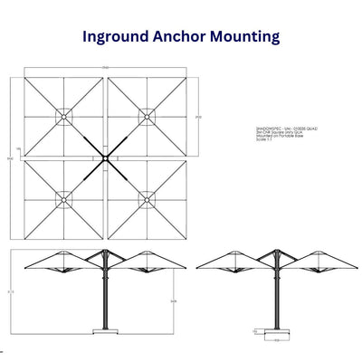 Shadowspec Unity Cantilever Umbrella - Square Quattro 10’-Patio Pelican