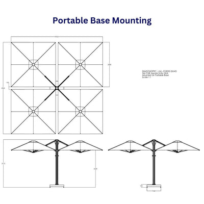 Shadowspec Unity Cantilever Umbrella - Square Quattro 10’-Patio Pelican