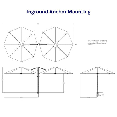 Shadowspec Unity™ Cantilever Umbrella - Octagon Duo 13’-Patio Pelican