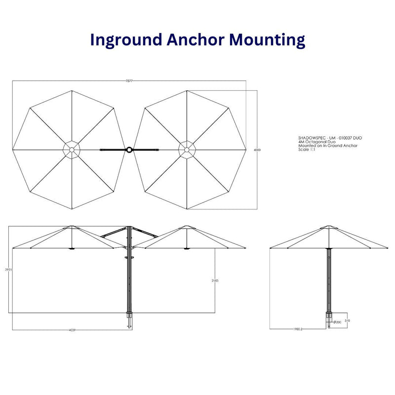 Shadowspec Unity™ Cantilever Umbrella - Octagon Duo 13’-Patio Pelican