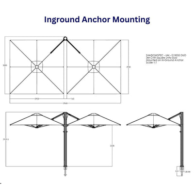 Shadowspec Unity™ Cantilever Umbrella - Square Duo 10’-Patio Pelican