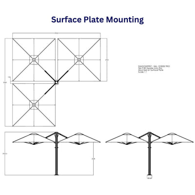 Shadowspec Unity™ Cantilever Umbrella - Square Trio 10’-Patio Pelican