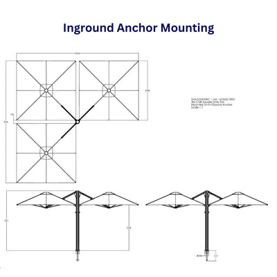 Shadowspec Unity™ Cantilever Umbrella - Square Trio 10’-Patio Pelican