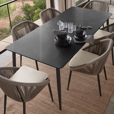 Skyline Design Rodona Rectangular Dining Table with Glass-Patio Pelican