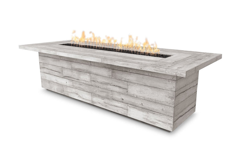 The Outdoor Plus 120" Rectangular Laguna Fire Table - Wood Grain GFRC Concrete-Patio Pelican