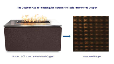 The Outdoor Plus 46" Rectangular Merona Fire Table - Copper-Patio Pelican