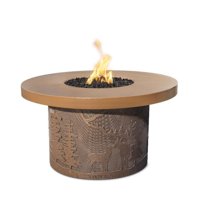 The Outdoor Plus 46" Round Outback Fire Pit Table - Deer Country Version-Patio Pelican