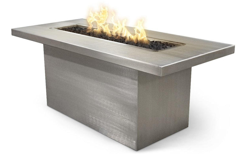 The Outdoor Plus 48" Rectangular Bella Fire Table - Stainless Steel-Patio Pelican