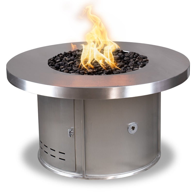The Outdoor Plus 48" Round Mabel Fire Table - Stainless Steel-Patio Pelican