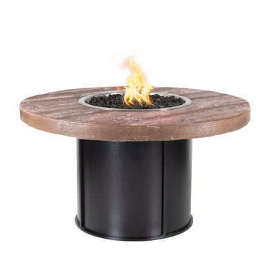 The Outdoor Plus 60" Fresno Wood Grain and Steel Fire Pit Table-Patio Pelican