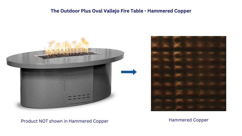 The Outdoor Plus 60" Oval Vallejo Fire Table - Copper-Patio Pelican
