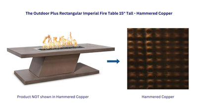 The Outdoor Plus 60" Rectangular Imperial Fire Table 15" Tall - Copper-Patio Pelican