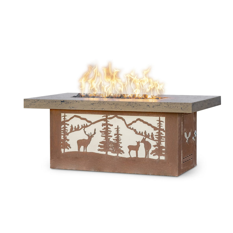 The Outdoor Plus 60" Rectangular Outback Fire Pit Table - Deer County Design-Patio Pelican