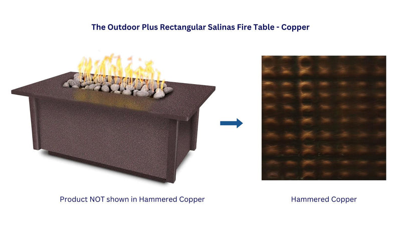The Outdoor Plus 60" Rectangular Salinas Fire Table - Copper-Patio Pelican