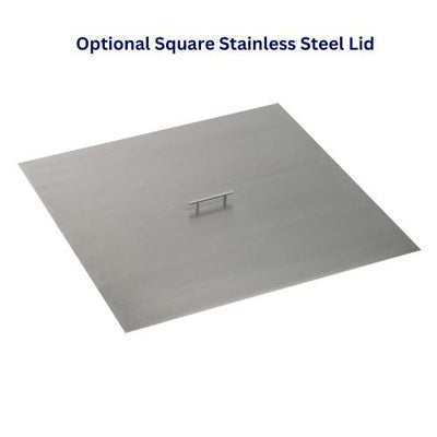 The Outdoor Plus 60" Square Bella Fire Table - Stainless Steel-Patio Pelican