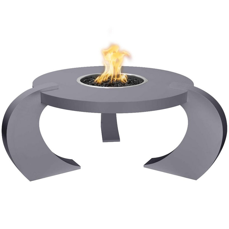 The Outdoor Plus 68" Round Frisco Fire Table - Stainless Steel-Patio Pelican