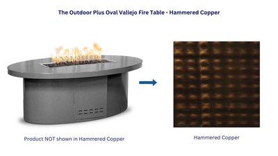 The Outdoor Plus 72" Oval Vallejo Fire Table - Copper-Patio Pelican