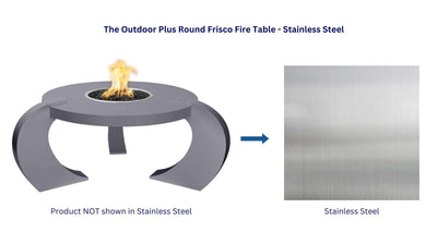 The Outdoor Plus 80" Round Frisco Fire Table - Stainless Steel-Patio Pelican