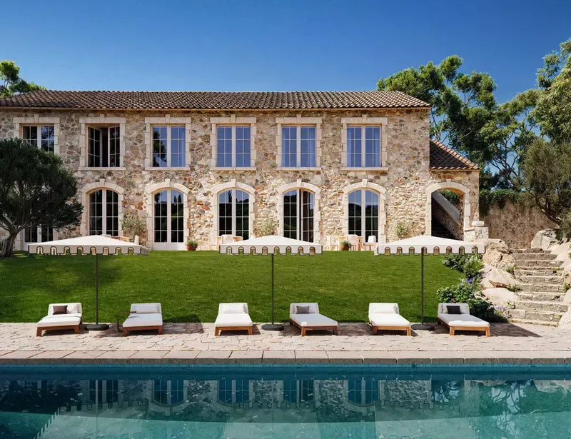 Umbrosa Nata UX Roman Canvas Centerpost Umbrella-Patio Pelican