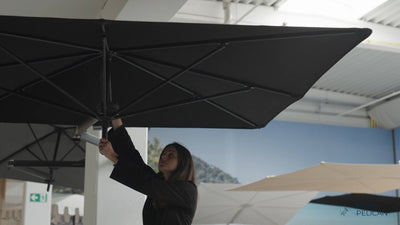 Umbrosa Paraflex UX Full Black Wall Mounted Umbrella-Patio Pelican