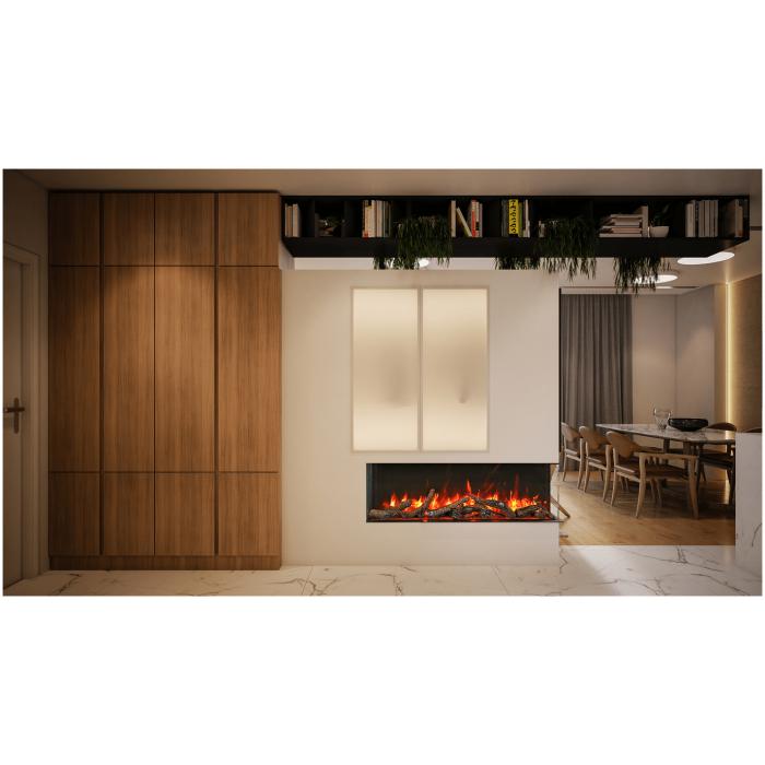 Amantii 40" True View Smart Slim 3-Sided Glass Electric Indoor/Outdoor Fireplace-Patio Pelican