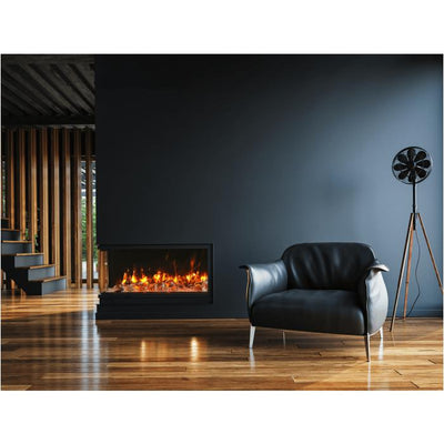 Amantii 40" True View Smart Slim 3-Sided Glass Electric Indoor/Outdoor Fireplace-Patio Pelican