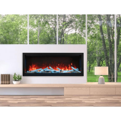 Amantii 42" Symmetry Extra Tall Smart Built-in Smart Wifi Electric Indoor/Outdoor Fireplace-Patio Pelican