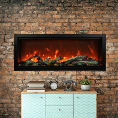 Amantii 42" Symmetry Extra Tall Smart Built-in Smart Wifi Electric Indoor/Outdoor Fireplace-Patio Pelican