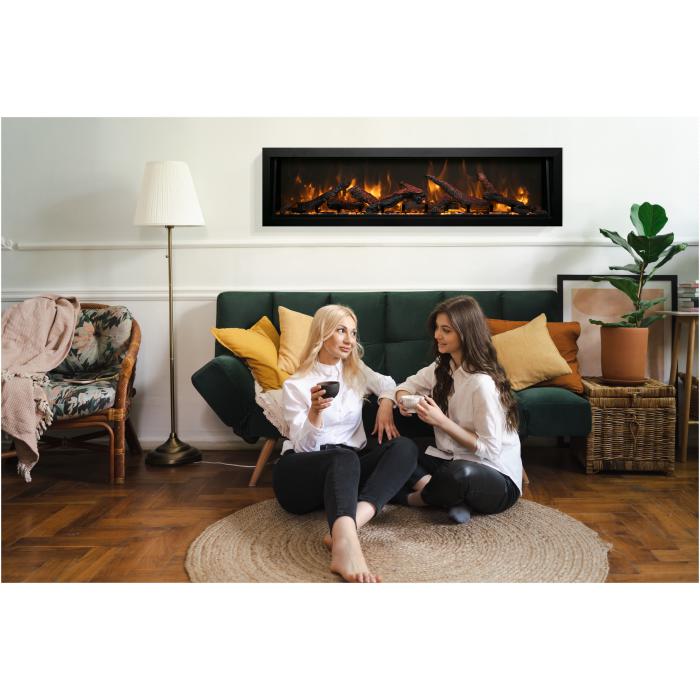 Amantii 60" Panorama Deep Extra Tall Smart Indoor/Outdoor Electric Fireplace-Patio Pelican