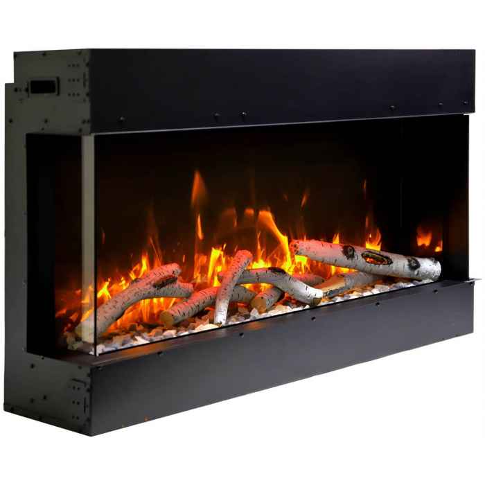 Amantii 60" True View Smart Slim 3-Sided Glass Electric Indoor/Outdoor Fireplace-Patio Pelican