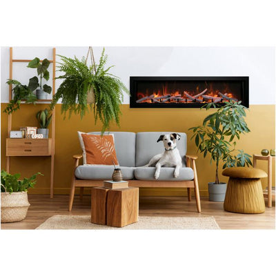 Amantii 72" Panorama Deep Extra Tall Smart Indoor/Outdoor Electric Fireplace-Patio Pelican