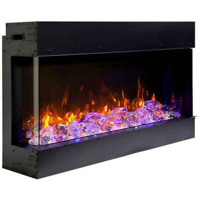 Amantii 72" True View Smart Slim 3-Sided Glass Electric Indoor/Outdoor Fireplace-Patio Pelican