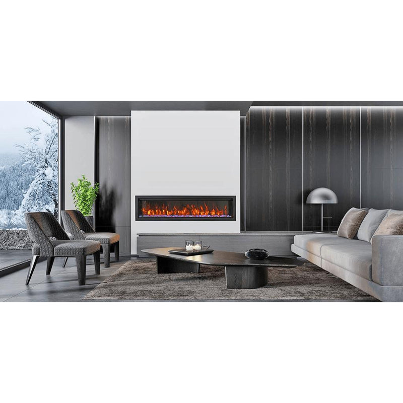 Amantii 74" Symmetry Bespoke Built-In Electric Outdoor Fireplace-Patio Pelican