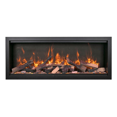 Amantii 74" Symmetry Bespoke Extra Tall Electric Outdoor Fireplace-Patio Pelican