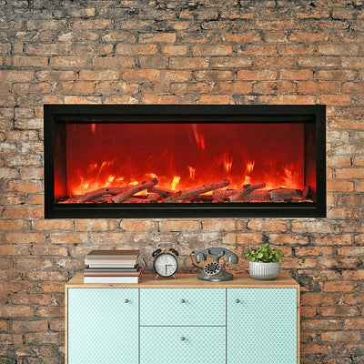 Amantii 74" Symmetry Extra Tall Smart Built-in Smart Wifi Electric Indoor/Outdoor Fireplace-Patio Pelican