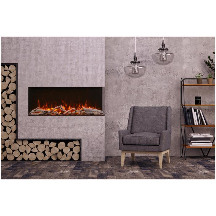 Amantii 88" 3-Sided True View Smart Extra Tall Electric Indoor/Outdoor Fireplace-Patio Pelican