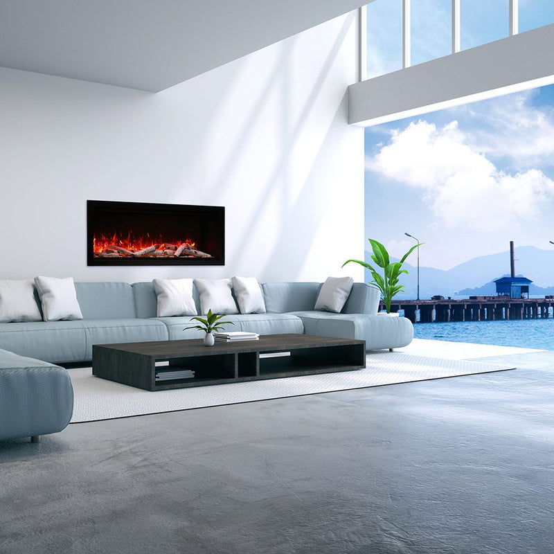 Amantii 88" Symmetry Extra Tall Built-in Smart Wifi Electric Indoor/Outdoor Fireplace-Patio Pelican