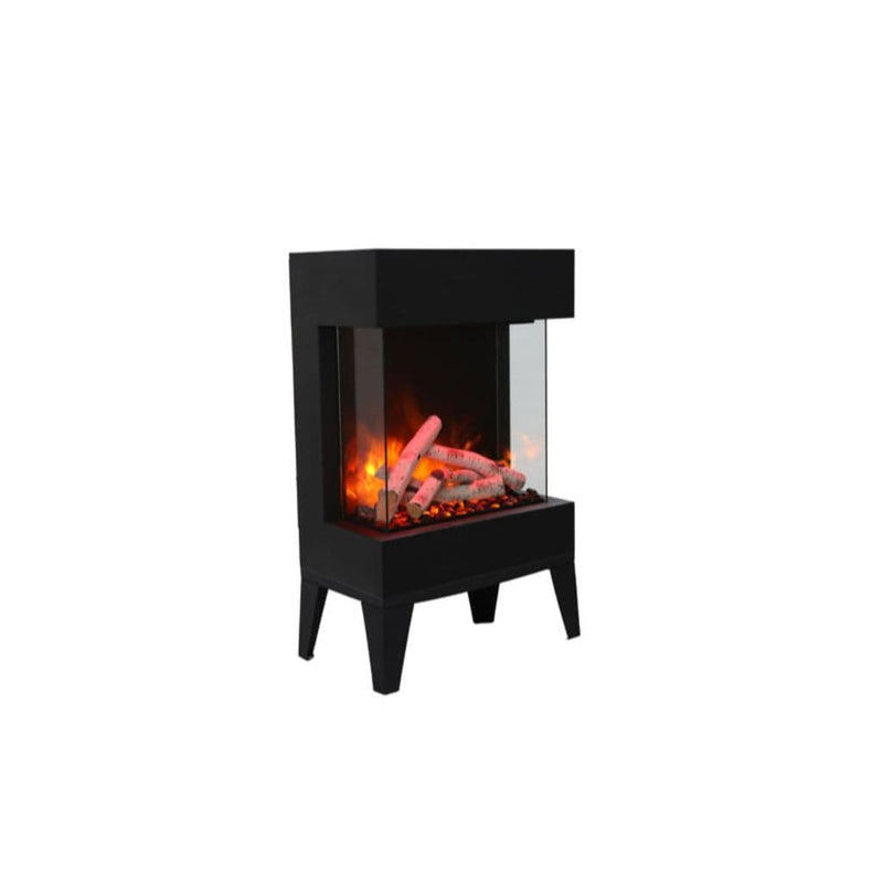 Amantii Cube 25" 3-Sided Glass Electric Outdoor Fireplace-Patio Pelican