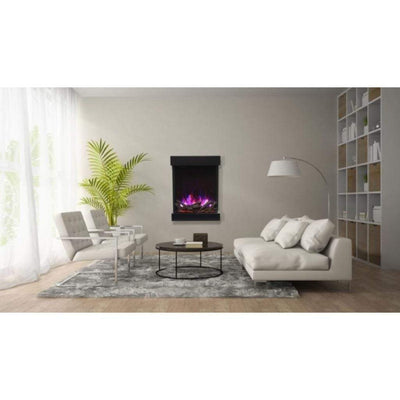Amantii Cube 25" 3-Sided Glass Electric Outdoor Fireplace-Patio Pelican