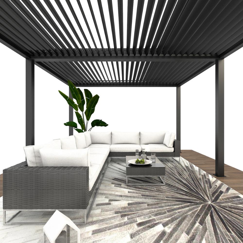 Bon Pergola 13' x 19' Freestanding Louvered Villa Pergola – Patio