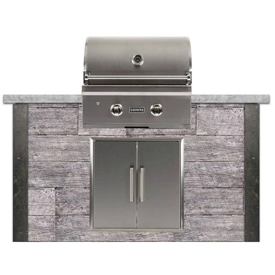 Coyote 5' Ready-To-Assemble Outdoor Kitchen BBQ Grill Island with 28-Inch C-Series Gas Grill & Access Doors-Patio Pelican