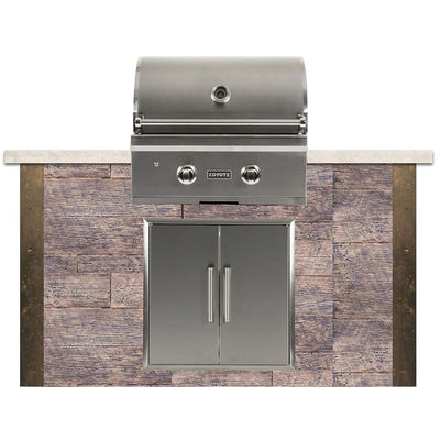 Coyote 5' Ready-To-Assemble Outdoor Kitchen BBQ Grill Island with 28-Inch C-Series Gas Grill & Access Doors-Patio Pelican