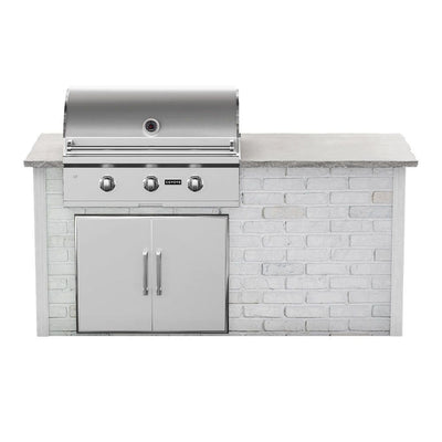 Coyote 6' Ready-To-Assemble Outdoor Kitchen BBQ Grill Island with 34-Inch C-Series Gas Grill & Access Doors-Patio Pelican
