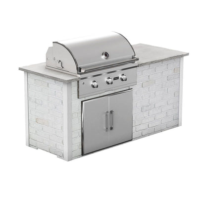 Coyote 6' Ready-To-Assemble Outdoor Kitchen BBQ Grill Island with 34-Inch C-Series Gas Grill & Access Doors-Patio Pelican