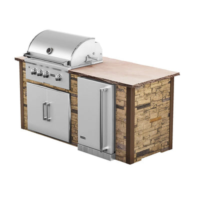 Coyote 6' Ready-To-Assemble Premium Outdoor Kitchen BBQ Grill Island with 30-Inch S-Series Gas Grill, 21-Inch Refrigerator & Access Doors-Patio Pelican